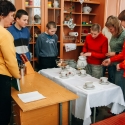 Developmentally disabled people learning home economics